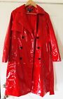 New York Fashion Forever Audrey Red Pleather Trench Coat Women New