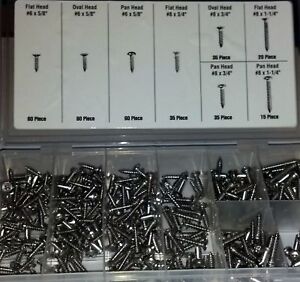 320 KIT STAINLESS STEEL SCREWS INTERIOR EXTERIOR TRIM DASH PANEL NO RUST Chevy (For: 1954 Chevrolet)