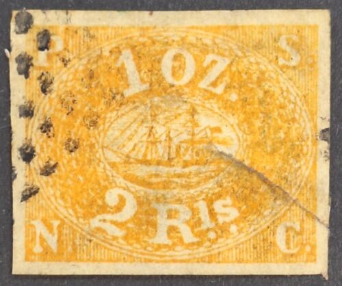 Peru Pacific Steam Navigation Co. 1857, 2r.yellow-orange Stamp Used
