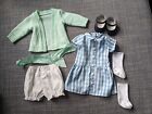 Claudie Wells Meet Outfit Dress Cardigan Shoes Ribbon American Girl Doll Clothes
