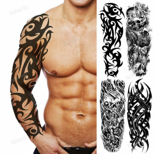 Full Arm Temporary Tattoos Large Totem Tribal Big Sleeve Tattoo Sticker Body Art