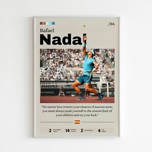 Rafael Nadal poster, Tennis star wall art, Nadal print fan gift, Home Decor