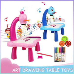 Children Led Projector Art Drawing Table Toys Kids Painting Board Desk Arts Craf