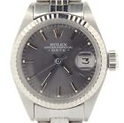 Rolex Date Ladies Stainless Steel/White Gold Watch Jubilee Band Slate Gray Dial
