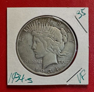 1934-S Peace Dollar VF damaged