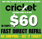 CRICKET $60 UNLIMITED ✅ FASTEST REFILL ⚡ DIRECT to PHONE ⚡ GET IT TODAY