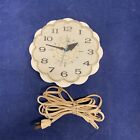 Vintage GE Daisy Flower Wall Clock General Electric 2150 White Tested Works