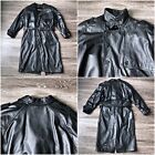 PHASE 2 Men's Black Leather Trench Coat with Removable Fur Like Liner 