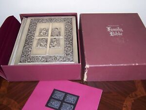 FRANKLIN MINT Library NEW AMERICAN BIBLE w/ SILVER COVERS -Queen Mary Psalter