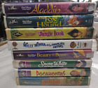 LOT 8 VHS DISNEY CLASSICS CLAMSHELL MOVIES Black Diamond Aladdin Wonka Fox Hound