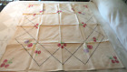 Antique X-STITCH EMBROIDERED TABLECLOTH Fruit, 42