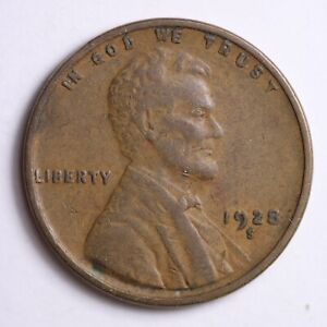 1928-S Lincoln Wheat Cent Penny Small S VF B099