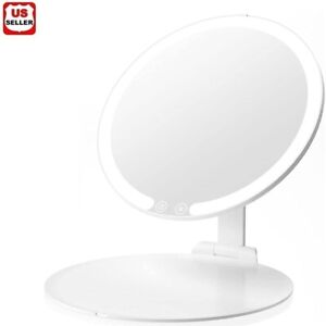 Portable Foldable LED Travel Mirror 3 Colors Rechargeable Vanity Makeup Mirror