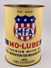 Vtg MFA Mo-Lube Empty Metal 1 Quart Motor Oil Can Missouri Gas & Oil