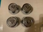 4 USED VOLVO 240 EARLY GT HUBCAPS CENTER CAPS STAINLESS STEEL 1206278