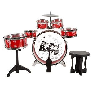 Toy Drum Set for , 7 Piece Set with Bass Drum with Foot Pedal, Tom Drums, Cym...
