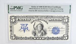 $5 $5.00 Indian Chief 1899 BEP Intaglio Banknote PMG Specimen.