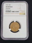 1912 $5 Liberty Gold Indian Head Coin NGC Graded AU - Details