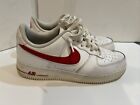 Nike Air Force 1 Low A02423-102 Men's White/White Gym Red Leather Shoes US 9.5