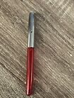 One 1970s Sheaffer cartridge fountain pen  MED nib red/silver finish sold as is