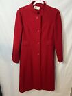 Vintage Bromleigh Double Breasted Coat Classic 100% Wool Red M Mid Length