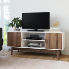 New ListingWesley Scandinavian TV Stand Media Console with Wooden Frame and Cabinet Doors,
