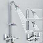 Chrome Outdoor Shower Fixture System Rain Exposed Shower Faucet Kit with Valve