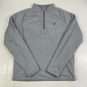 Peter Millar Jacket Mens Large Gray Thermal Flow Insulated 1/4 Zip Golf Golfing