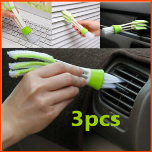 3Pc Car Cleaning Brush Accessories Air Conditioner Vent Blinds Cloth Cleaner