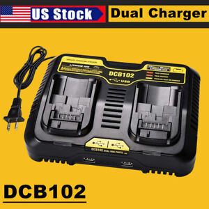 For DEWALT DCB102 XR 2-Port Multi Fast Battery Charger 12V/20V Lithium DCB200 AP
