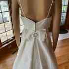 Galina Ivory Silk Spaghetti Strap Empire Waist Bridal Gown Wedding Dress Size 8