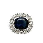 Vtg Smithsonian Institution Hope Diamond Reproduction Brooch Blue Crystal Pin