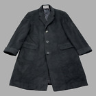 Baker Clothes Coats Mens 43 Black Cashmere Long Sleeve Collared Trench Coat