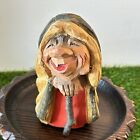 New ListingVTG Henning Hand Carved Wood Norway Female Woman Troll Gnome Figurine Folk Art