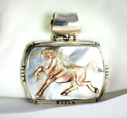 Mother of Pearl Horse Pendant Sterling Silver .925
