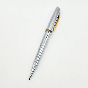 Vintage Silver Rocket Pencil Gold Tone Accents Pocket Clip Lead Office Decor