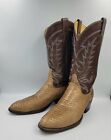 Men's Tony Lama Black Label Exotic Snake Skin Boots Brown Tan Leather Size 11D