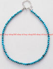 Fashion Natural 6mm Blue Turquoise Round Gemstone Beads Necklace 18