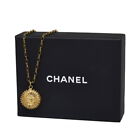 CHANEL Vintage Coco Mark Medal Necklace Gold Plated Ladies Fashion Accessories