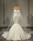 Ivory Mermaid Wedding Dresses Sweetheart Formal Lace Bridal Gowns Sleeveless