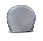ADCO 3752 Silver #2 Diamond Plated Steel Vinyl Tyre Gard Wheel Cover, (Set of...
