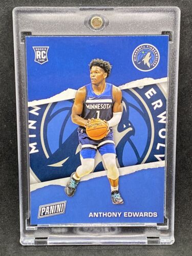 Anthony Edwards RARE ROOKIE RC PANINI BLUE VARIANT SP INVESTMENT CARD MVP