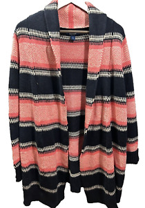 Old Navy Size Large Women Blue Pink Aztec Open Front Cardigan