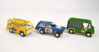Vintage TootsieToy Lot of 3 Buzy Bee Bus Sport Ranch Green Delivery Van Wagon