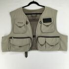 SIMMS FISHING Men's Vest Size 2XL XXL Solid Beige Zipped Front Pockets
