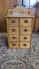 Antique Old Country Primitive Wood 8 Drawer Spice Apothecary Cabinet 16.5