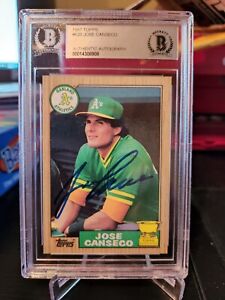Jose Canseco Signed 1987 Topps #620 Oakland A's AUTO BGS BAS Authentic