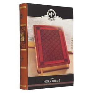 KJV Holy Bible, Giant Print Full-size Faux Leather Honey-Brown Thumb index NEW!