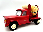 Vintage 1960s Red Tonka Cement Mixer Truck Pressed Steel Large