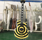 Custom Zakk Wylde Cream&Black Bullseye Electric Guitar Gold Part Mahogany Body